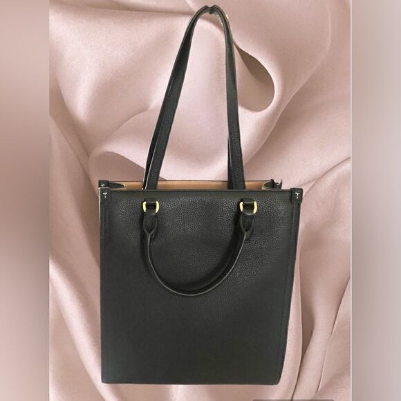 TORY BURCH SHOULDER BAG, BLACKS HANDBAG WITH TORY BURCH LOGO IN GOLD TONE - Picture 3 of 9